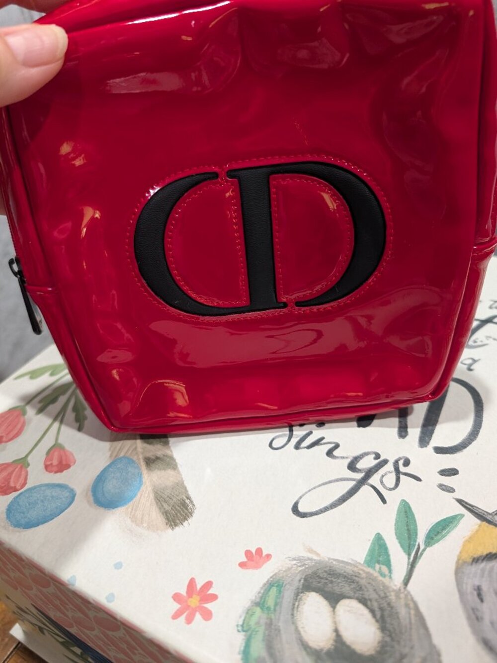 Dior Beauty Glossy Patent-Finish Cosmetic Pouch — New/Unused